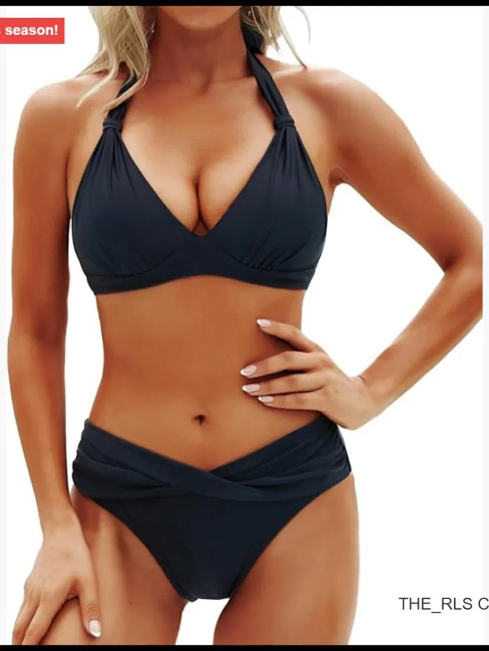 Two Piece Push Up Bikini Set Halter Swimsuit Vintage Swimwear